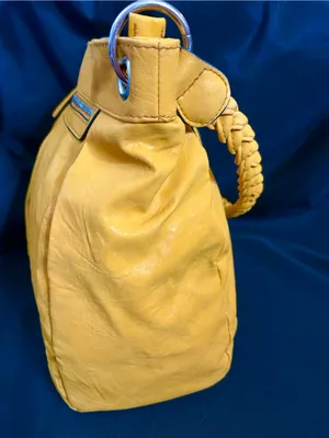 Bueno Women’s Mustard Yellow Braided Handle Women's Shoulder Bag Purse thumbnail 4