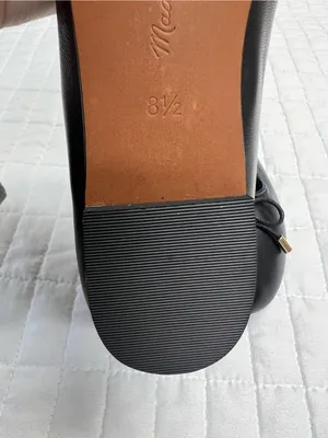 Madewell The Hester Flat in True Black Leather Size 8.5 thumbnail 11