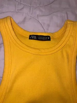 ZARA Orange Ribbed Tank Top thumbnail 5