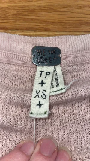 Free people pink embroidered long sleeve top thumbnail 2