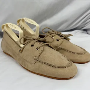 J.Crew NWOT $148 Women's Light Khaki Boat Shoes Sz 9 thumbnail 2