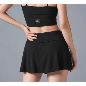 Alo Yoga Doubles Only Knit Black Athletic Tennis Skirt Size S thumbnail 3