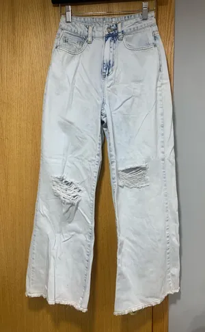 Princess Polly High Waisted Wide Leg Distressed Jeans - Size 0 thumbnail 1