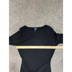 Scoop Womens Black Ribbed Knit Tie Front Midi Dress XL 16-18 Long Sleeve thumbnail 3