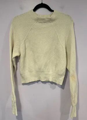 Cozy Cream Free People Riley Mock Neck‎ Knit Sweater thumbnail 1