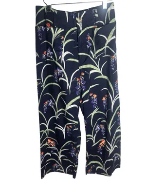Anthropologie Maeve The Colette Cropped Wide-Leg Linen Blend Floral Pants thumbnail 2