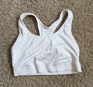 Reebok White Racerback Sports Bra thumbnail 1