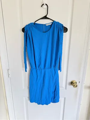 Amanda Uprichard Olympus Mini Dress in Blue thumbnail 4