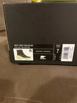 Sorel Black Chelsea Ankle Boots with Neon Green Sole thumbnail 3