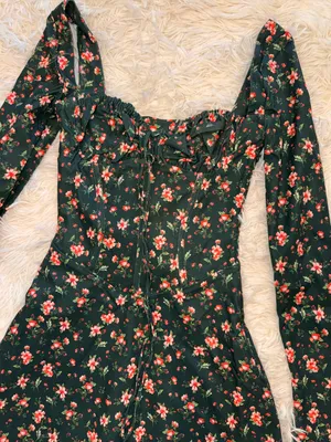 NEW House of CB MALIKA Green Floral Corset‎ long sleeve Mini Dress sz XS thumbnail 8