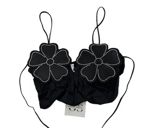 Showpo Oscar Street - Alberta Top with Rhinestone Detail in Black and Silver thumbnail 1