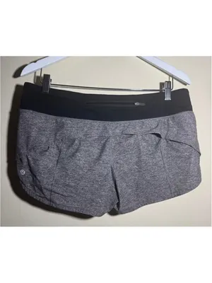 Lululemon Athletic Shorts Size 10 Grey Black thumbnail 3