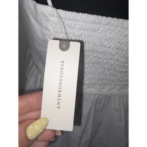 Anthropologie nwt maeve White Pintuck Smocked Babydoll Mini Dress Medium NWT Smocked thumbnail 5