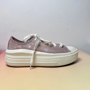 Converse Chuck Taylor‎ All Star Platform Sneakers Metallic Pink Silver Size 8.5 thumbnail 8