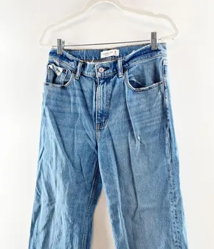 Abercrombie The 90's Relaxed Straight Leg Jeans High Rise Blue 6 / 28 thumbnail 6