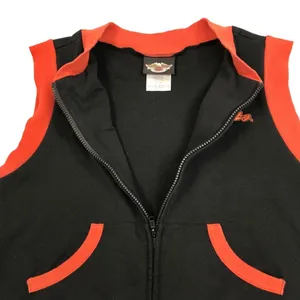 HARLEY DAVIDSON Full Zip Top Women L Black/Orange 2005 Festival Moto Biker VTG thumbnail 6