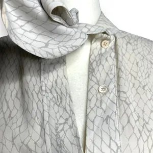 Babaton Textured Tie-Neck Long Sleeve Button-Down Blouse Size XS thumbnail 6