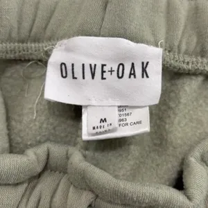 Olive +‎ Oak Sage Green Fleece Joggers Sweatpants Pockets Womens Medium thumbnail 4