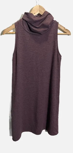 Leith Shift Dress Women S Purple Cowl Neck Sleeveless Knit Casual Minimalist thumbnail 1