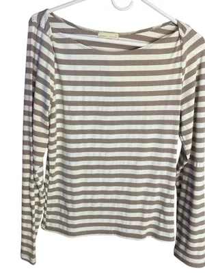 Kohl's Striped Ribbed Cozy Long Sleeve Tee Shirt thumbnail 1