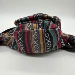 Boho Mushroom Woven Waist Pack Festival Hip Bag Multicolor Striped Fanny Pack thumbnail 2