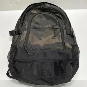 PINK Green Camo 17" Backpack Soft Case Women School Bag Mesh Bottle Pockets‎ thumbnail 1