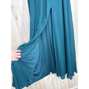 NWT Lulus Thoughts of Hue Emerald Green Surplice Maxi Dress Bridesmaid Size S thumbnail 7