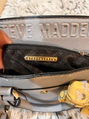 Steve Madden Grey Satchel with Yellow Scarf Accent thumbnail 11