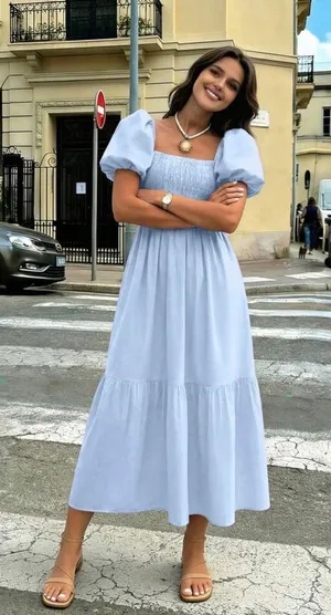SheIn Baby blue midi dress thumbnail 1