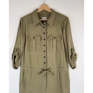 Sundance Womens Jumpsuit Green Wayside Roll Tab Sleeve Waist Tie Utility XS thumbnail 7