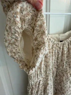 American Eagle Floral Puff Sleeve‎ Cottagecore Mini Dress M thumbnail 3