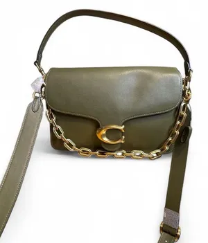 Coach BNWT TABBY Olive Green Leather Shoulder Bag thumbnail 1