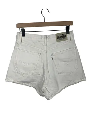 Levi’s SilverTab Mom Shorts White High Rise Denim Jean Shorts 28 100%‎ cotton thumbnail 3