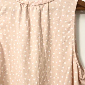 Peachy & White Polka Dot Sleeveless Blouse thumbnail 8