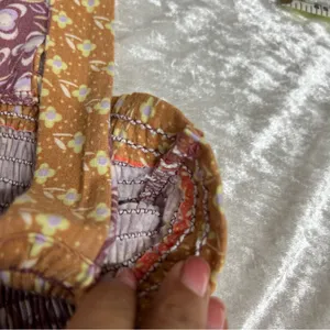 BUCKETLIST S Patchwork jumpsuit w/pockets one piece FLAW smocked bodice wide leg thumbnail 15