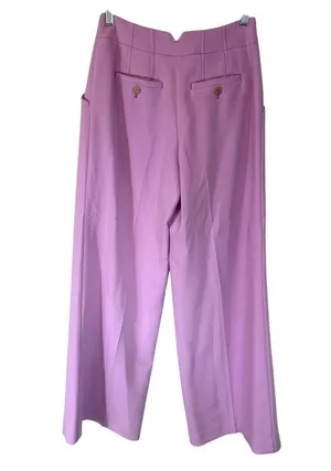 Maeve by Anthropologie High Rise Wide Leg Lilac trousers thumbnail 2