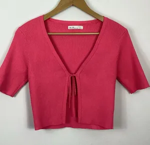 Oak + Fort Open Front Cardigan Pink Size Small thumbnail 1
