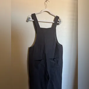 Mate the‎ Label Maya Linen Overalls Jumpsuit Size medium black lagenlook thumbnail 8