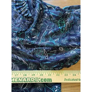 Anthropologie Maeve Floral Button Up Blouse Boho‎ Size L Pleated Ruffles Peasant thumbnail 4
