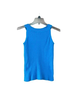 Blue Knit Sleeveless Top thumbnail 3