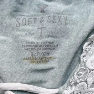 American Eagle Soft & Sexy Top Sz Small Sage Green Lace Up Y2K 2000s Long Sleeve thumbnail 5