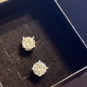Kay Jewelers GRA CERTIFIED PASSES Moissanite Earrings 7mm Or 2.5 Carats 925 Silver (RE thumbnail 4