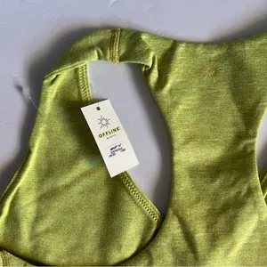 OFFLINE By Aerie The Hugger Racerback Sports Bra Batalia Green Size M NEW thumbnail 7