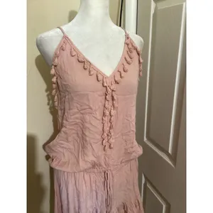 Vintage Havana Pink Tassel Drawstring Waist Sleeveless Mini Dress S thumbnail 2