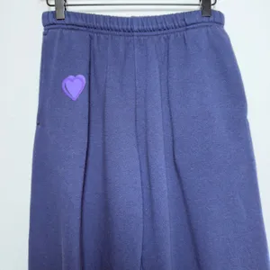 Roller‎ Rabbit Women Sweatpants Navy Blue Heart Graphic Joggers Loungewear Pants thumbnail 2