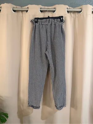 No Boundaries Black & White Houndstooth Paperbag Waist Trousers thumbnail 2
