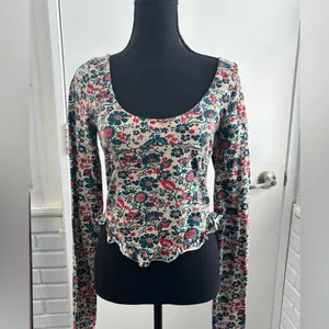 Free People Melanie‎ Long Sleeve Top medium cottagecore boho layered thumbnail 3