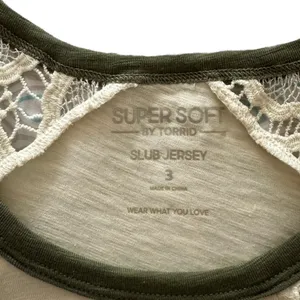 Torrid Super Soft Slub Jersey Crochet Varsity Tee Size 3X thumbnail 5