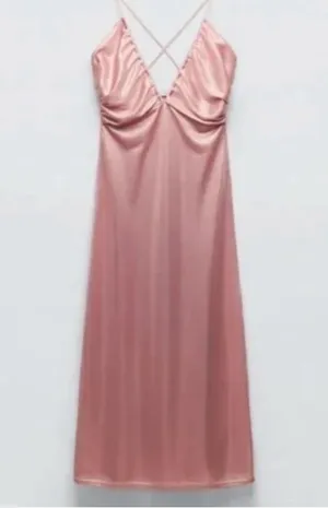 ZARA Pink Shiny Dress thumbnail 1