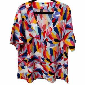 Crosby by Mollie Burch Colorful Art Teacher Core Babydoll Blouse Size Large thumbnail 3